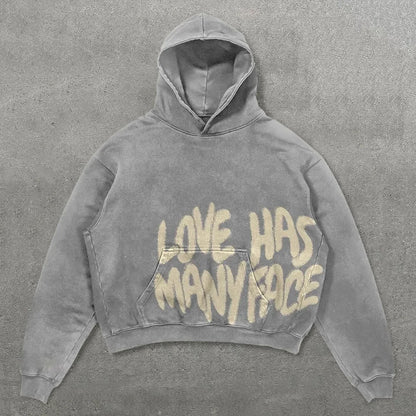 Harajuku Thickened Letter Print Oversized Hoodie Y2K Goth Hoodies Women Streetwear Tops Sweatshirt Grunge Clothes Men Clothing