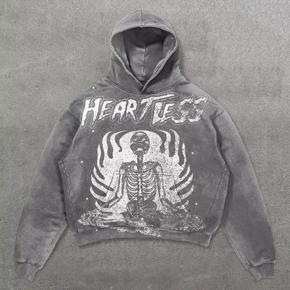 Harajuku Thickened Letter Print Oversized Hoodie Y2K Goth Hoodies Women Streetwear Tops Sweatshirt Grunge Clothes Men Clothing