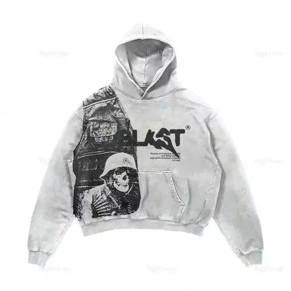 Harajuku Thickened Letter Print Oversized Hoodie Y2K Goth Hoodies Women Streetwear Tops Sweatshirt Grunge Clothes Men Clothing